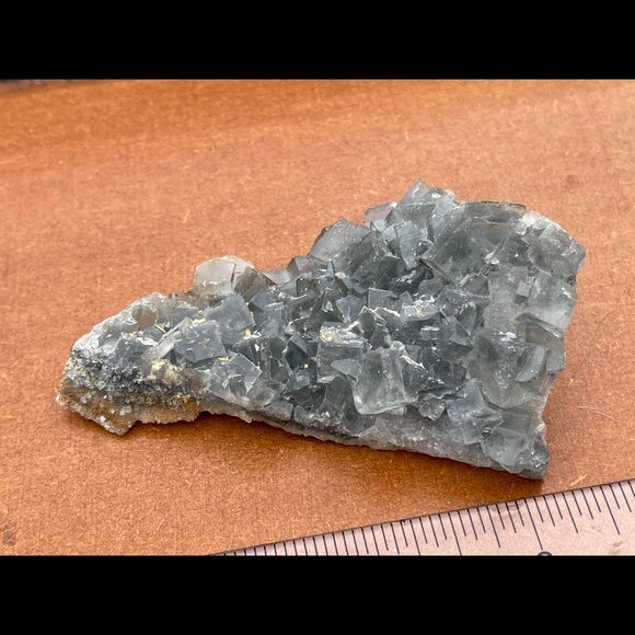 Cubic Fluorite on Druze Quartz - Picture 8 of 16